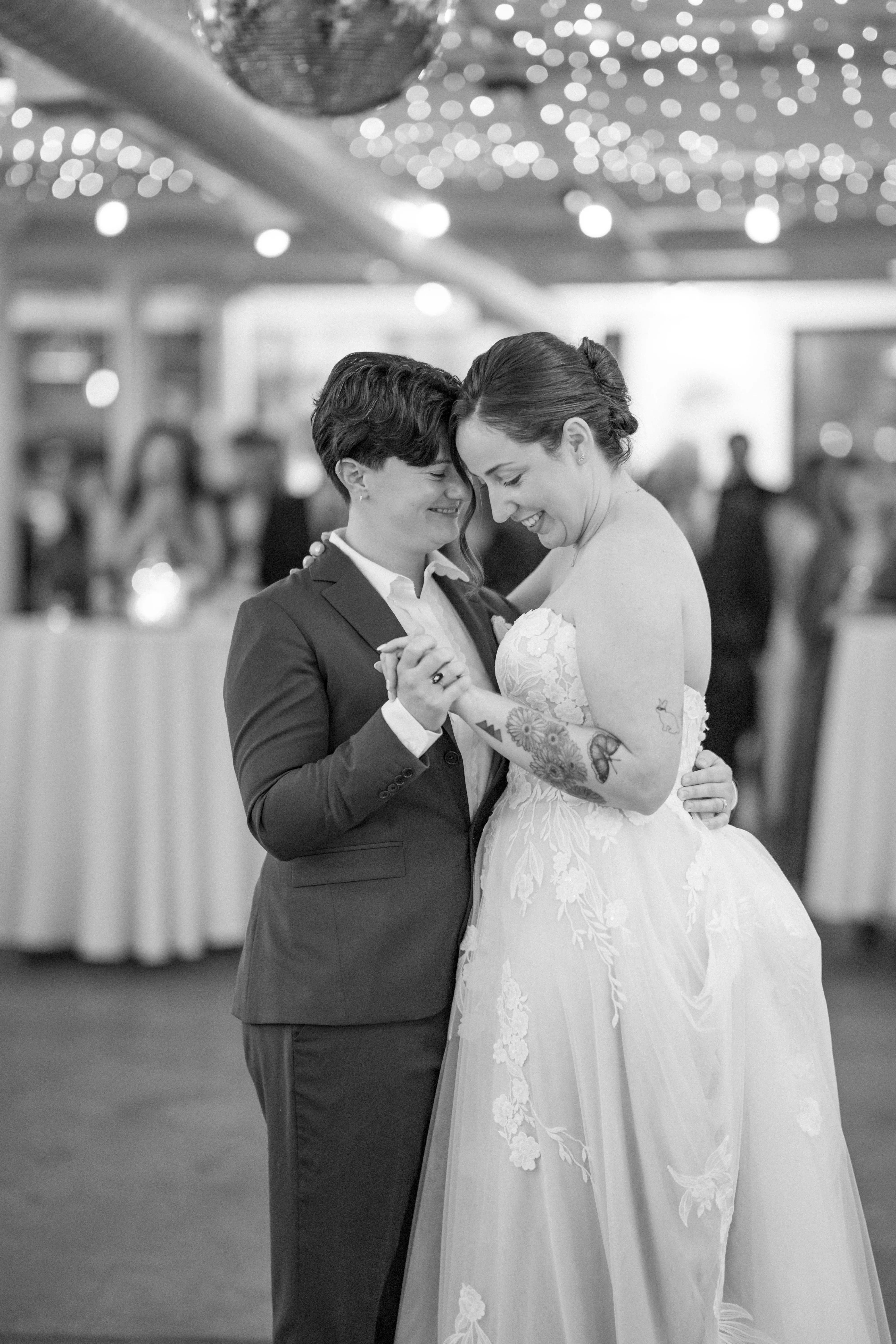 A bride smiling